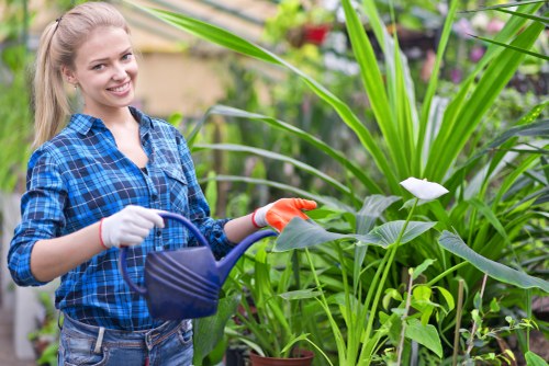 Team briefing on anti-slavery policy at a local gardening company